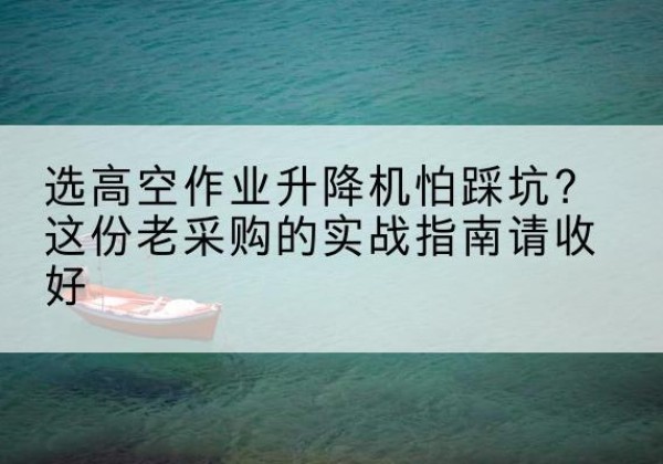 中卫高空作业升降机厂家推荐-选高空作业升降机怕踩坑？这份老采购的实战指南请收好